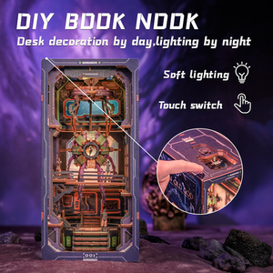 CuteBee New <strong>Style</strong> Assembly <strong>Toy</strong> the Eye of <strong>Old</strong> God Miniature Doll House with Dust Cover Wooden Puzzle Book Nook - Product Image 4