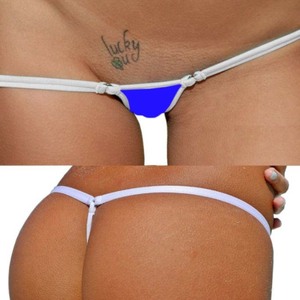 Venta caliente Sexy Color sólido G String Tanga Bikini Ropa interior Cintura baja Ahueca hacia fuera las bragas Liso teñido de punto - Product Image 1