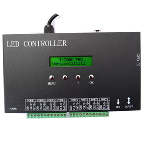 T300K LED Controller Pro Version SD Card online tramite PC RGB Full Color LED Module Controller 8 porte 8192 pixel WS2811 WS2801 - Product Image 5