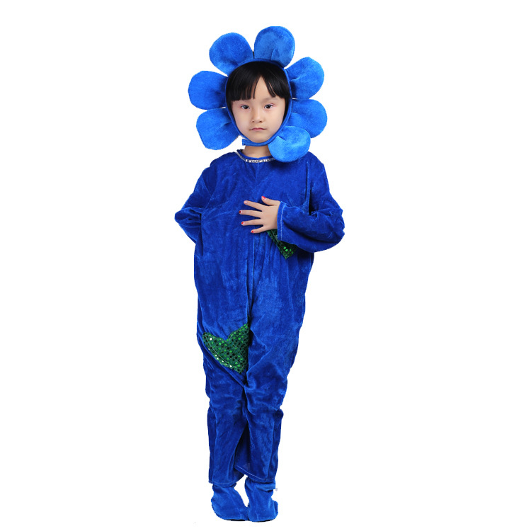 Top bleu à manches longues avec motif floral bleu assorti