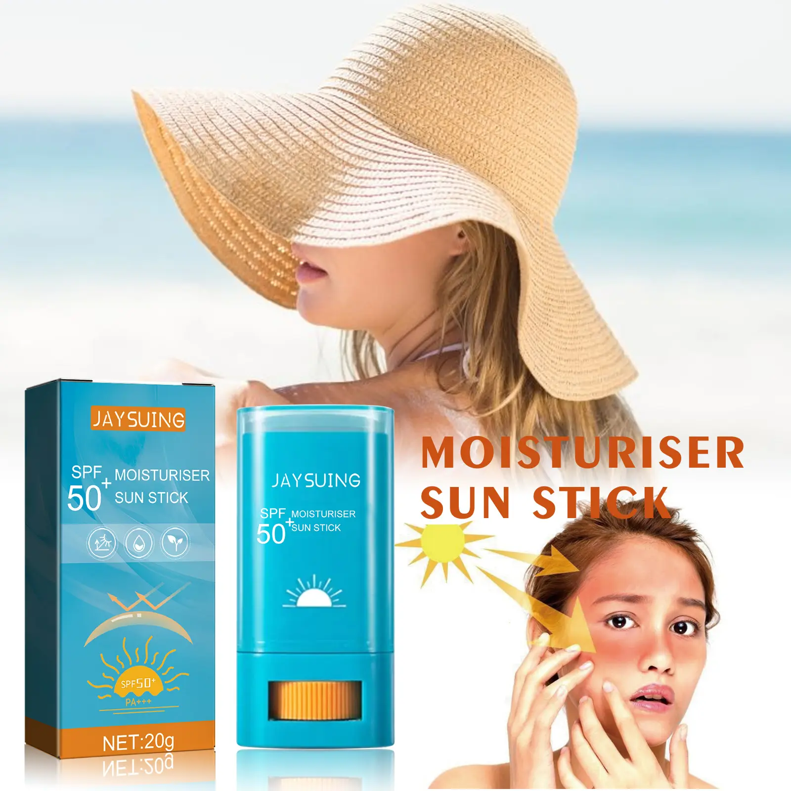 Etiqueta privada Crema solar Protección UV Protector solar orgánico SPF 50 Hidratante Barra blanqueadora