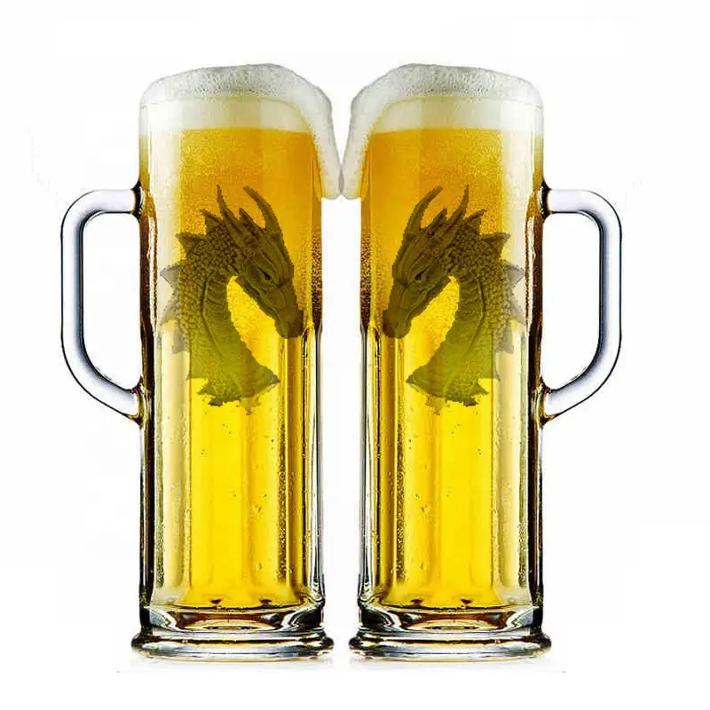 uv printing on beer glass beer mug glass printed dragon picture beer mug glass dragon picture