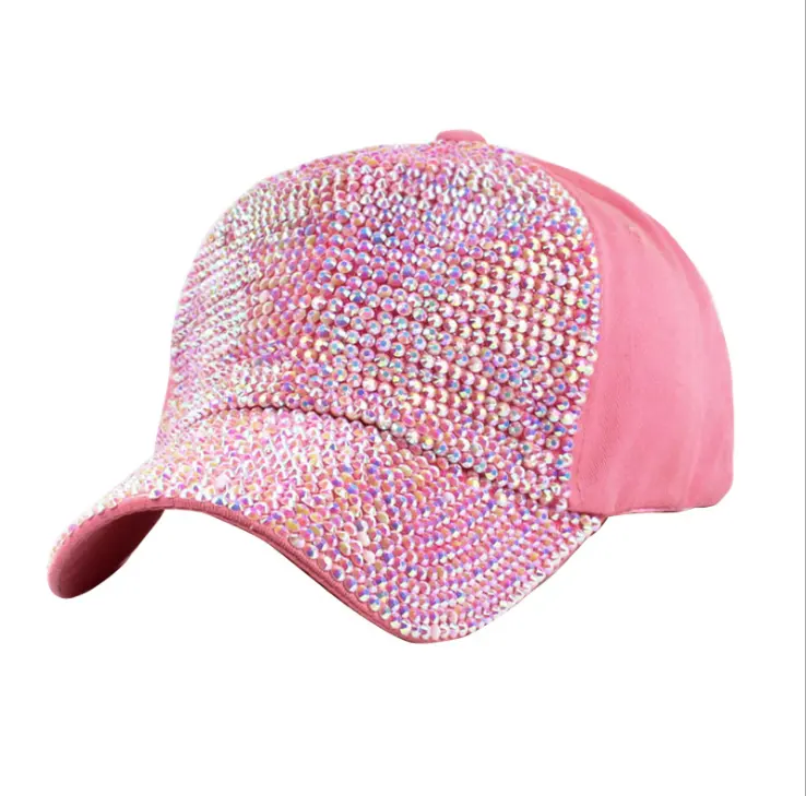 Gorra deportiva de béisbol con diamantes de imitación ostentosos, superventas, venta al por mayor