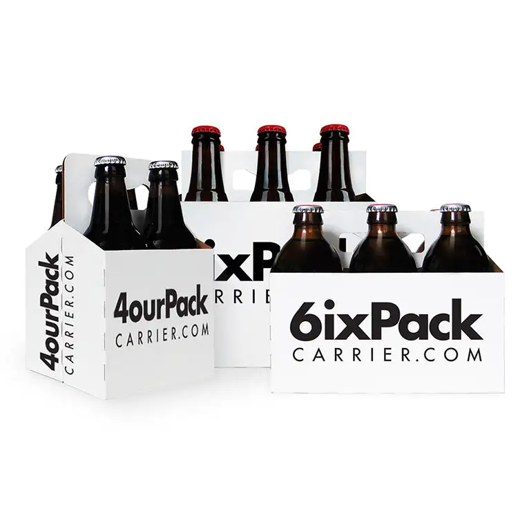 Kunden spezifische Pappe 4 6 8er Pack Getränke Flaschen träger Box Wellpappe Six Pack Bier Box