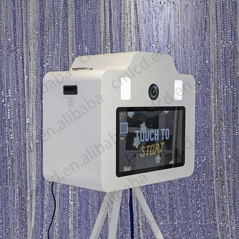 Fotomatón impresora cámara mini pc 21,5 pulgadas LCD táctil photobooth Shell con caja de carretera embalaje trípode ajustable boda selfie