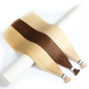 卸売100g 2022インチバルクヘアエクステンションライトカラーブロンドロシアキューティクル整列100% 人毛ブロンドバージンヘアバルク - Product Image 2