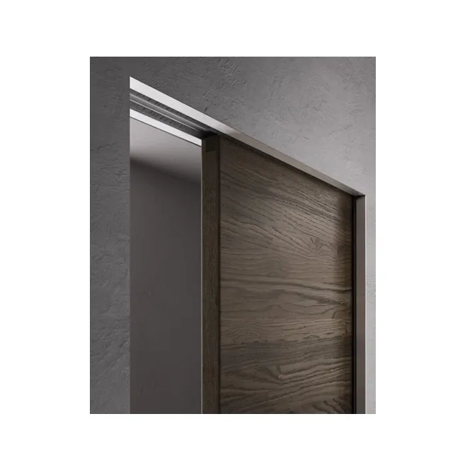 Porta scorrevole di legno nascosta tasca marrone dell'interno di progettazione interna moderna per la camera da letto