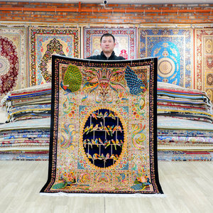 120x180cm noué à la main tapis tissé à la main décor à la maison pictural bureau à domicile Yilong tapisserie en soie