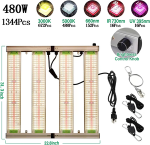 โคมไฟปลูกพืชเติบโตแสงเต็มสเปกตรัม 480W พร้อมลูกบิดหรี่แสงสําหรับพืชในร่มปลั๊กแอนด์เพลย์ 180 โคมไฟปลูกเติบโตแบบพับได้ - Product Image 2