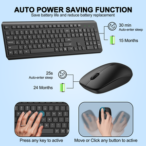 Juego de teclado y ratón inalámbrico compacto y ergonómico, conjunto de teclado y ratón inalámbrico 2,4G - Product Image 4