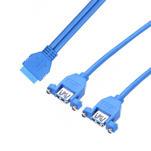 Nueva placa base Usb3.0 Idc 20Pin Usb 19Pin a Dual Usb 3,0 20Pin un punto dos adaptador Usb convertidor Cable divisor