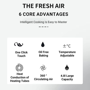 Hot Bán Nồi Chiên Không Khí 8 Lites LCD Hiển Thị Thông Minh Kỹ Thuật Số Dầu Miễn Phí Sâu Không Khí Lớn Nồi Chiên Với Bộ Lọc Dầu Nướng - Product Image 4