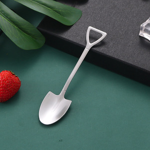 Ice Cream Shovel Spoons Set Stainless Steel Flatware for Dessert Fruit Chocolate Cake Teaspoons Coffee <strong>Sorbet</strong> 6 Inch Specialty