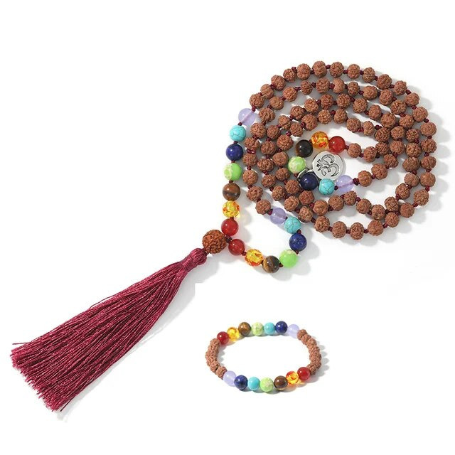 Set di braccialetti con nappine Bodhi marroni