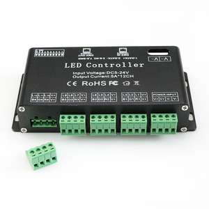Светодиодный контроллер RGBW DMX512 декодер 8A цветных (RGB) светодиодных лент индикаторы контроллера декодер диммер драйвер DC12-24V светодиодные ленты свет этапа USB контроллер
