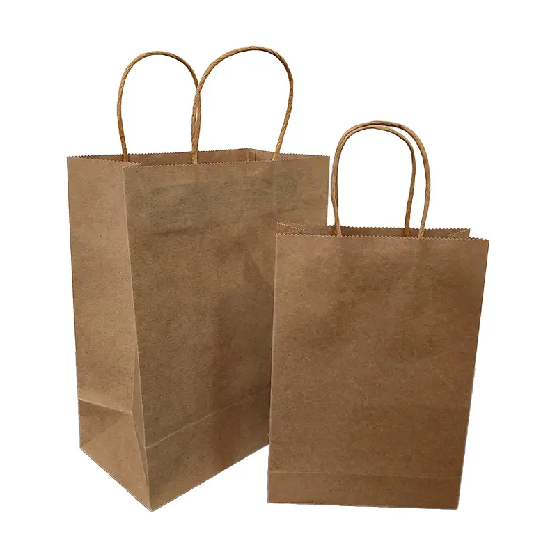 15 Years Factory Shopping paper bag Custom Printing Logo Recycled Brown/White Kraft Carrier Gift Paper Bag