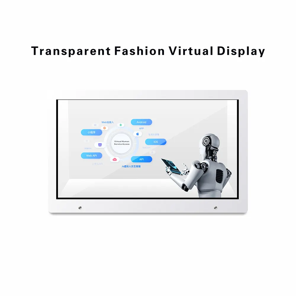 86-Inch Aangepaste Transparante Lcd-Vitrine 3d Hd Display Winkelcentrum Sieraden Interactieve Stereoscopische Projectie Vitrine