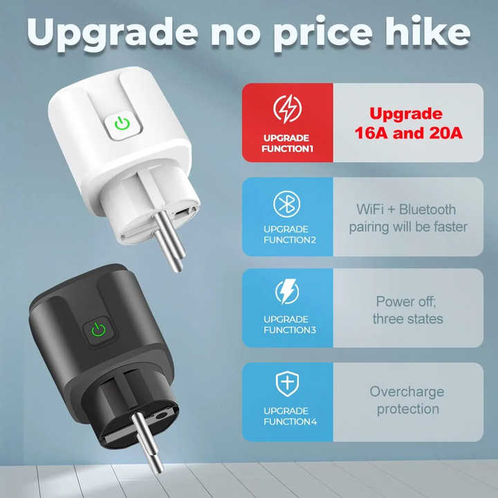Smart Socket WiFi EU-Stecker 20A mit Power Monitoring Timer Home Outlet Unterstützung Google Alice Smart Things Alexa