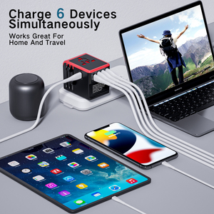 Enchufes múltiples 2 tipo C 3USB enchufe portátil mundo Universal carga rápida Tailandia adaptador de viaje - Product Image 4