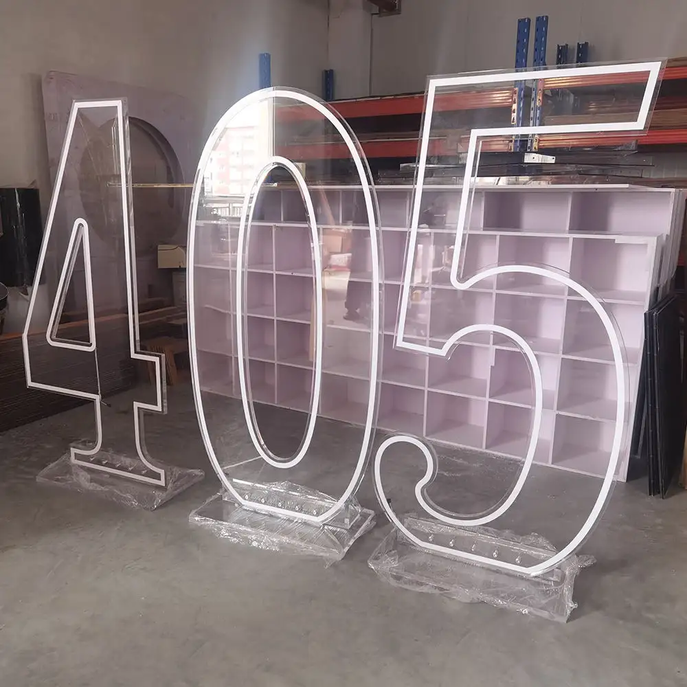 Popular PVC Led House Number 4 Ft Light Up 0-9 Number Marquee Letter for Wedding Party Event Decorations