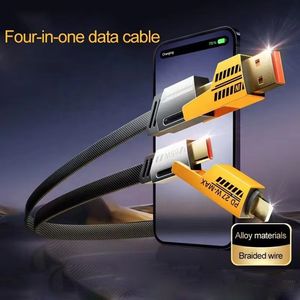 สายชาร์จ PD65W เร็วอเนกประสงค์แบบ USB TO C สำหรับสายข้อมูลโทรศัพท์มือถือเหมาะสำหรับแอปเปิ้ลและแอนดรอยด์ - Product Image 4