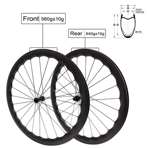 Airwolf süper hafif dalga jant karbon bisiklet tekerlek disk fren çakıl tekerlekler karbon tekerlek 700C yol çakıl bisiklet için - Product Image 3