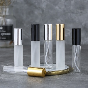 クリアアンバーフロスト5ml10ml15ml薄いガラススプレーサンプルバイアルミニ香水瓶アトマイザーゴールドシルバーブラックキャップ付き - Product Image 6