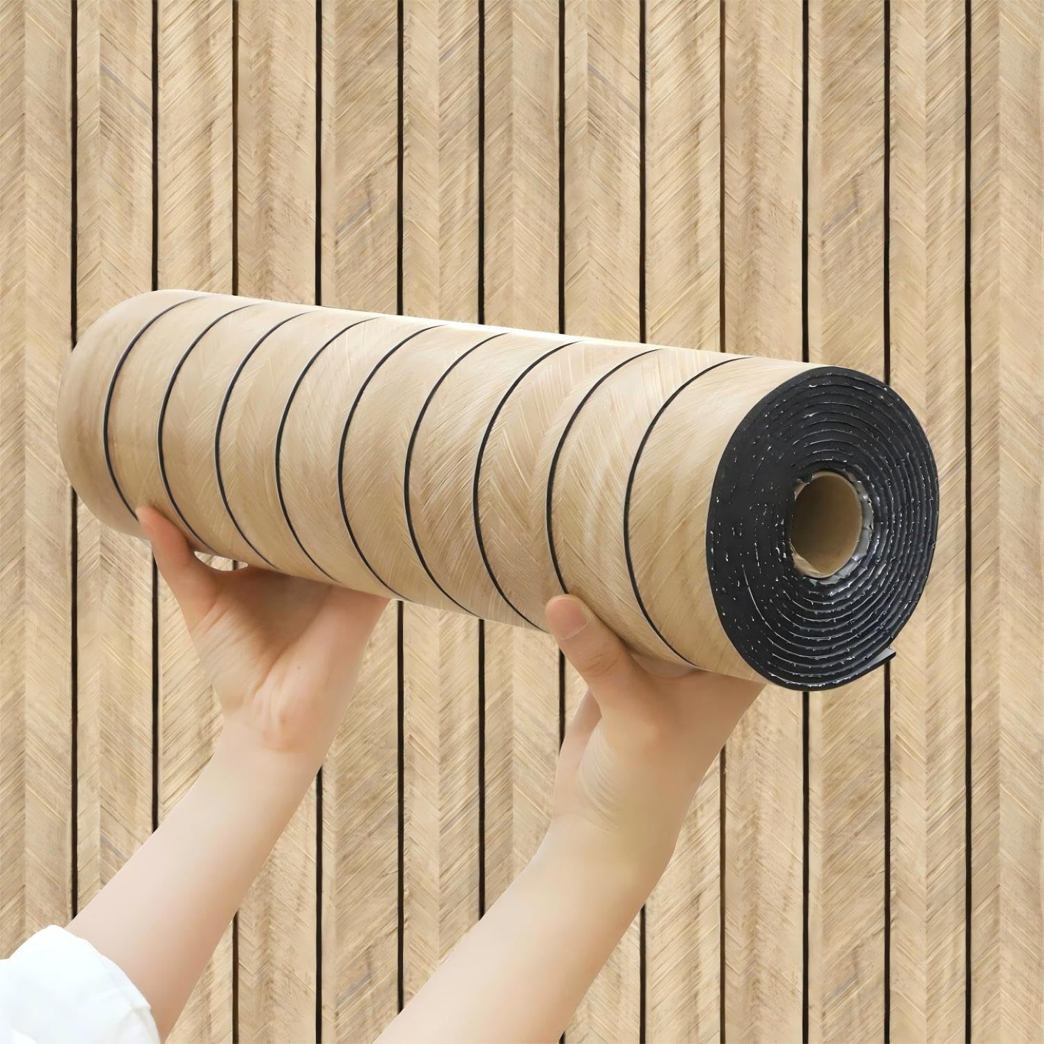 Wood Grain Slat 3D Wall Panel-yellow