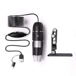 Microscopio Digital USB portátil 1600X con fuente de luz LED Microscopio de mano estéreo 3D 3 en 1 para uso en belleza - Product Image 4