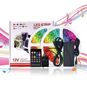 SMD5050 Kit de tira de luces LED flexibles 16.4ft 300LED Teléfono inteligente controlado Impermeable RGB Music Sync 12V Entrada - Product Image 5