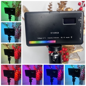 Luz de vídeo LED RGB 140 personalizada, batería recargable incorporada de 8W, luz de cámara LED, panel de luz de vídeo LED a todo color 360 - Product Image 2
