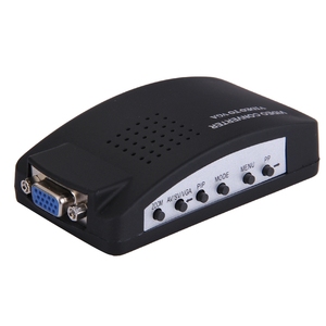 Convertidor de vídeo BNC a VGA, entrada de S-Video a salida VGA, compatible con PAL/NTSC, fácil de instalar y operar