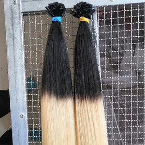 二重描画マイクロ<span class=keywords><strong>I</strong></span>チップフラットチップネイルUチップケラチンヘアエクステンション生ロシア自然人毛ブロンド