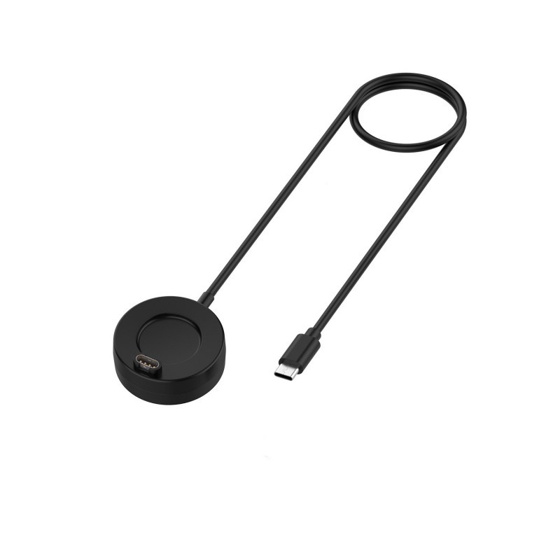 Câble USB-C noir, connecteur rond, longueur 1 mètre.