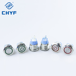 Interruptor de botón de Metal CHYF logotipo personalizado símbolo Led reinicio autoblocante impermeable 12/16/19/22/25 MM CE personalizado IP67 220V 3A - Product Image 6