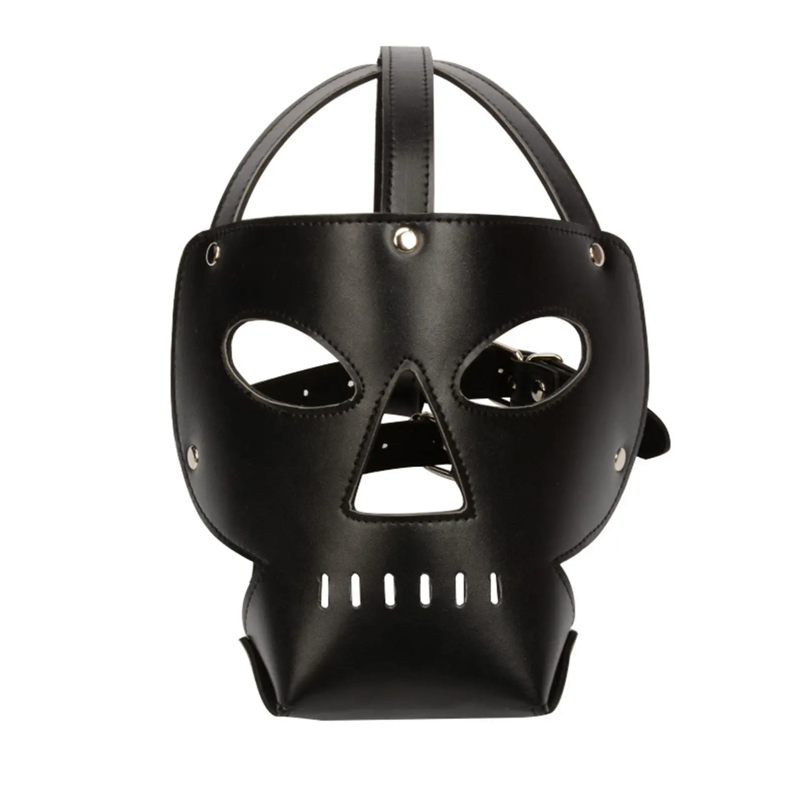 bdsm costume sex toys men Couples adult Sexy Harness PU Leather Face gear Adjustable Metal Buckles Halloween Party Masque Hood%