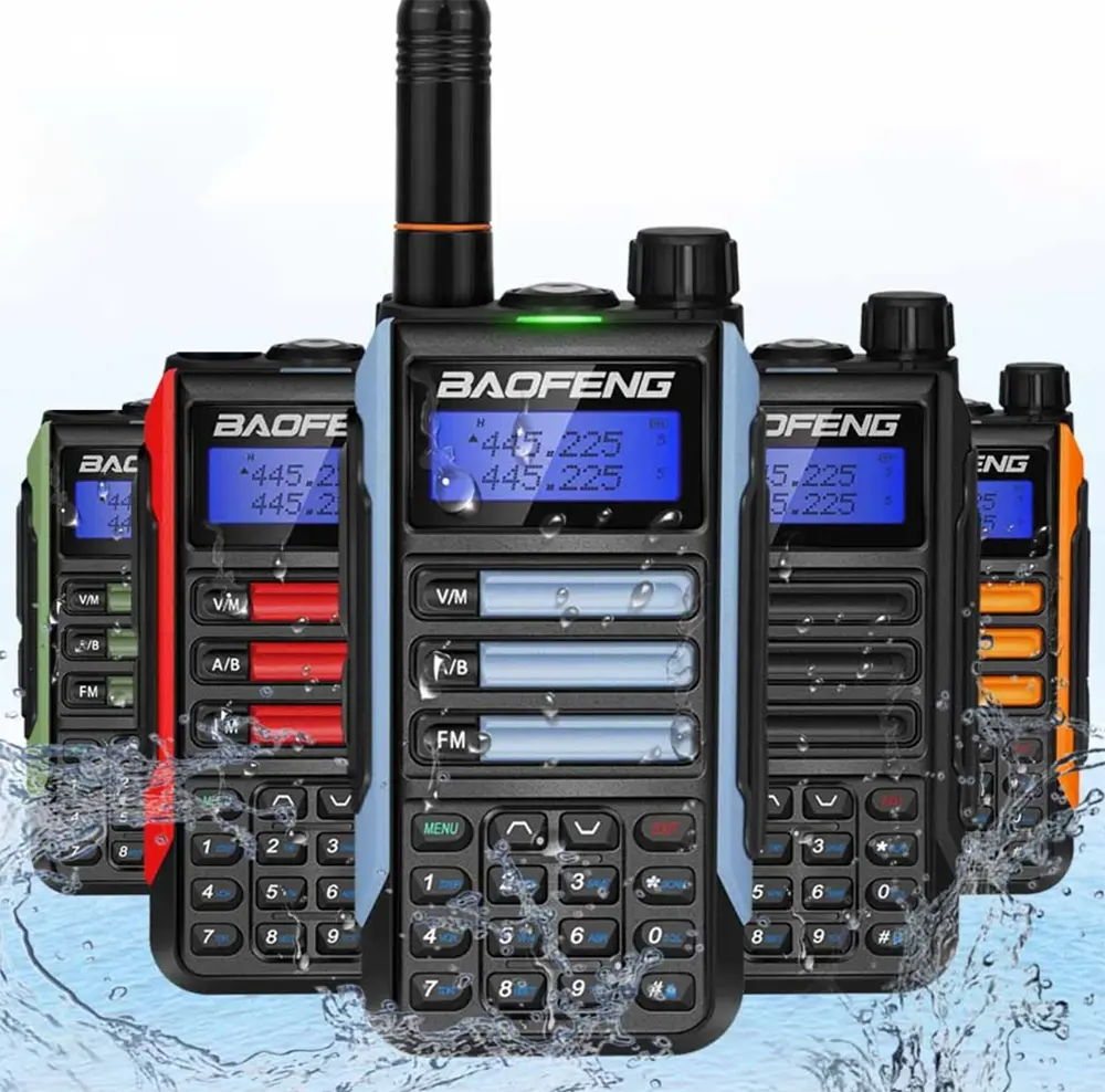 Radios marinas VHF Walkie Talkie BAOFENG UV16 10W Potente UHF/VHF de doble banda con cable tipo C de 30KM Ham de dos vías