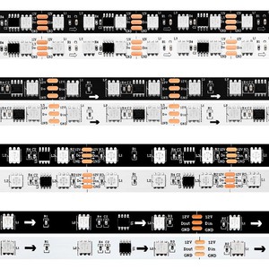 Ip20外部WS2811 ICフレキシブルスマートリモコンSmd5050カラフルランニングRgb 12v LEDストリップライトプログラム - Product Image 2