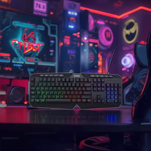 JEDEL-Teclado para juegos multimedia de 104 teclas con retroiluminación LED, para uso en oficina y Escritorio - Product Image 2