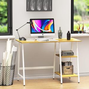 Steel Wood Desktop <strong>Computer</strong> <strong>Table</strong> Desk Bookshelf Integrated <strong>Computer</strong> Desk for Student With Bookshelf - Product Image 1