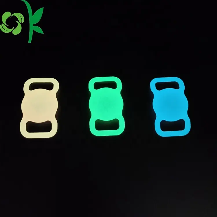 OKSILICONE Tùy Chỉnh Logo Silicone Air Tag Chó Cổ Áo Trường Hợp Glow In The Dark Màu Silicone Bìa Cho Airtag