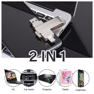 Döner 2 in 1 tip c Usb bellek sürücüler 3.0 2.0 8Gb 16Gb 32Gb 64Gb 128Gb Usb C Memory Stick döner FlashDrive kalem sürücü - Product Image 1