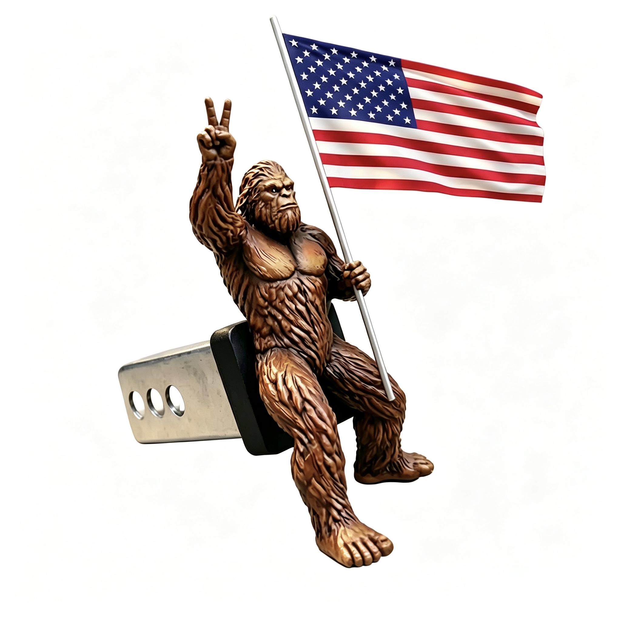 Orange 3cm Patriotic Trailer Hitch Ornament