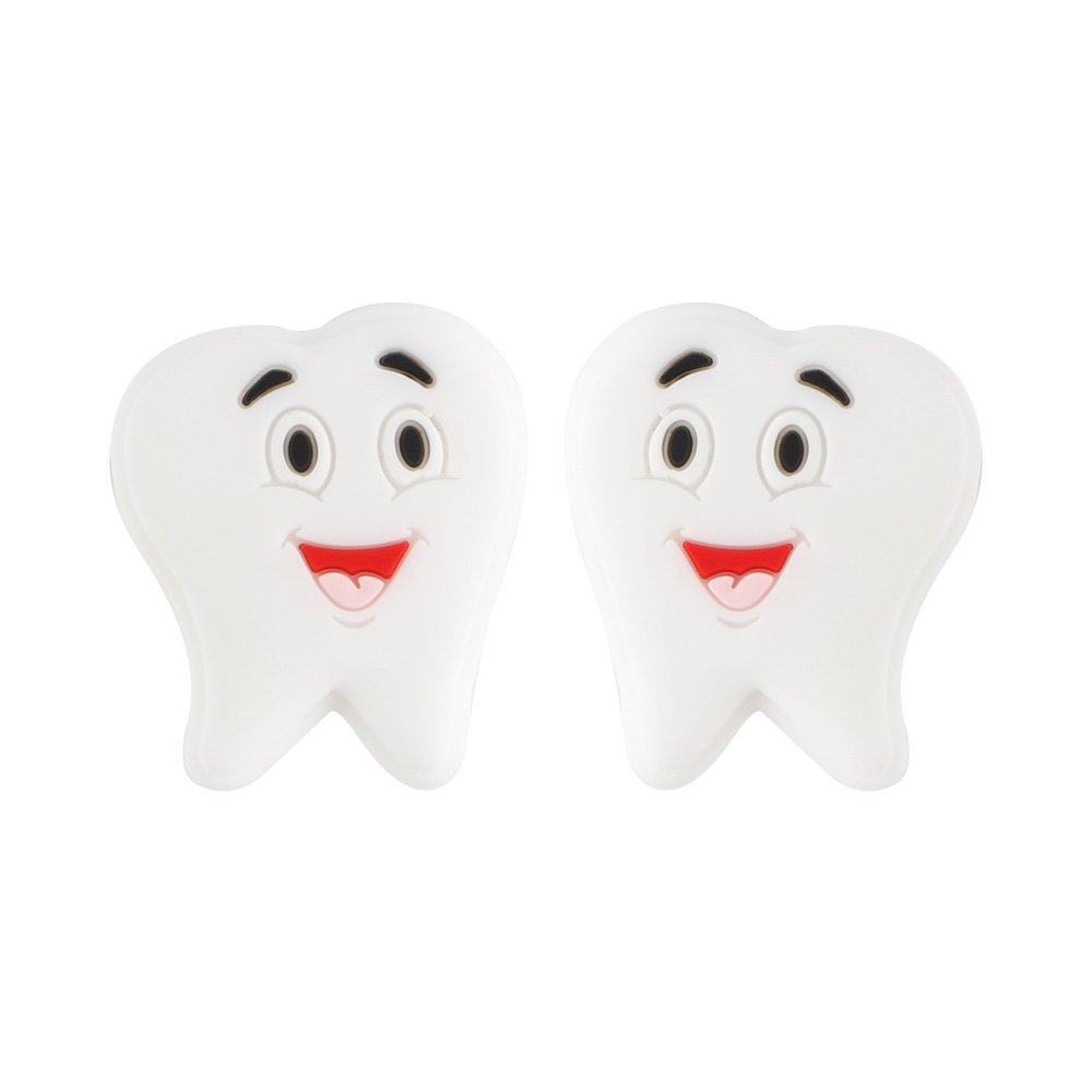 Forma de diente Focal bead Blanco SA157