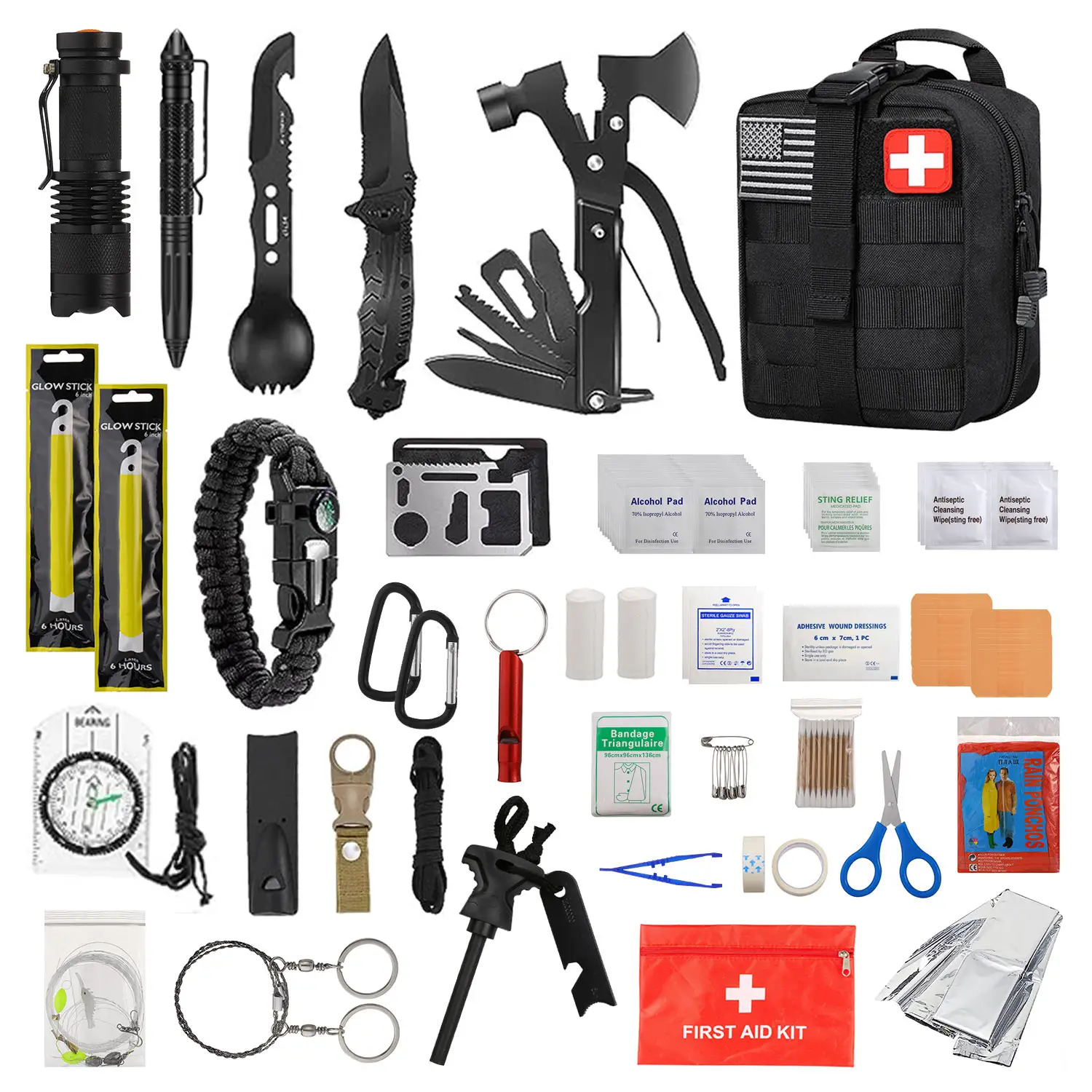Hot sale survival gear bag portable Tactical Emergency Medical Kit survival kit for outdoor travel camping