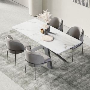 Modern Design <strong>Square</strong> <strong>Expandable</strong> Extendable White Mable Dining <strong>Table</strong> and Chair Dining <strong>Table</strong> Set - Product Image 4