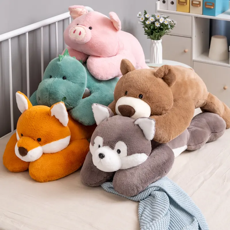 Cute Cozy Soft Fluffy Anxiety Weighted Stuffed Animal Target Toys Pig Dog Dino Puppy Bear Fox Plush Toy Gift Pillow Cushion