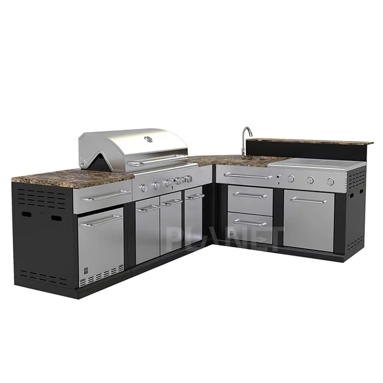 Hot Selling New Commercial BBQ Grill Schrank Insel All-In-One Edelstahl Außen küche Luxus