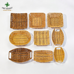 2025 OEM H & T Banneton PP nhà bếp dệt nhựa thực phẩm giặt Nắp món quà cản trở tre mây <span class=keywords><strong>wicker</strong></span> tổ chức dệt lưu trữ giỏ - Product Image 4