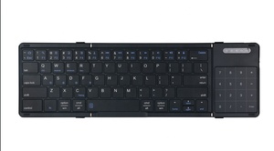 El más nuevo teclado portátil inalámbrico mini plegable recargable con Mouse touchpad computadora portátil PC USB tipo-c ratones de diente azul - Product Image 5